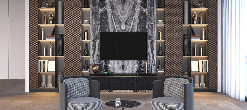 Shelf Stunners - TV Wall Design For Living Room