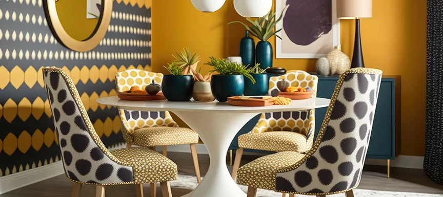 Bold Colours for your Dining Room Accent Wall
