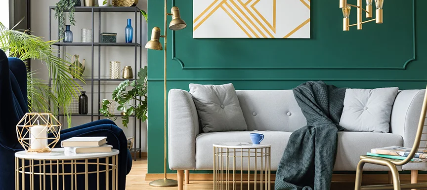 Gold and Mint Green Accent Wall Colour Combinations