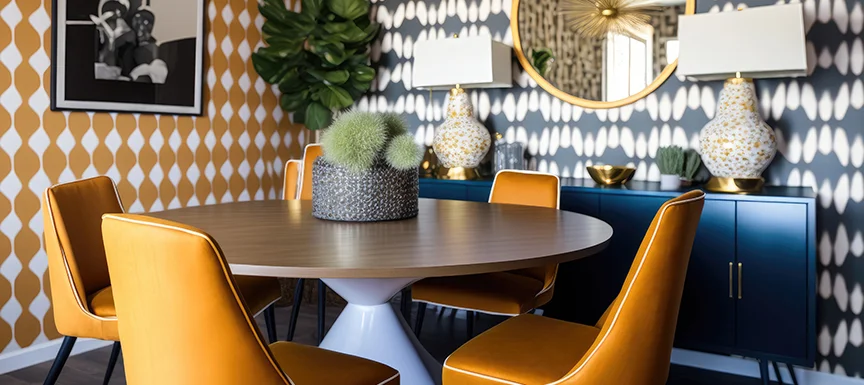 Patterned Wallpaper for your Dining Room Accent Wall