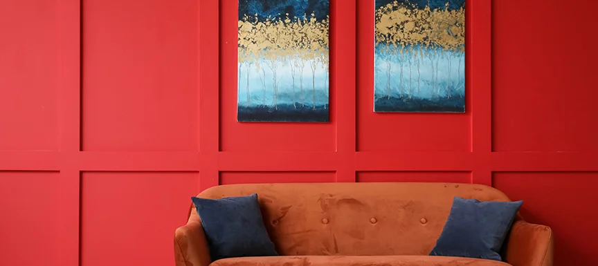 Red Wall Paint Colour for Living room
