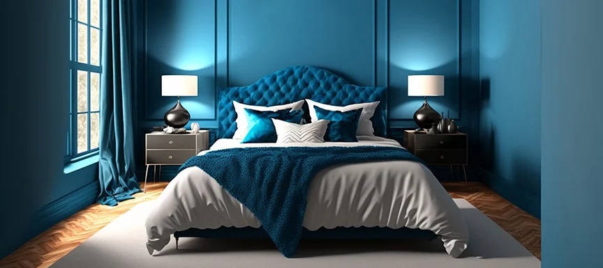 Shades of blue Accent Wall Colour for Bedroom