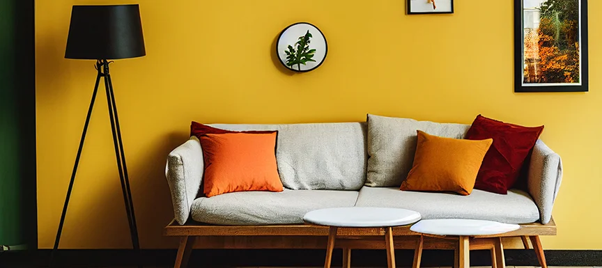 Yellow Wall Paint Colour for Living Room