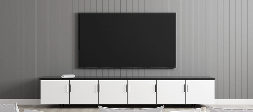 Shades Of Gray TV Wall Paint Colour Design