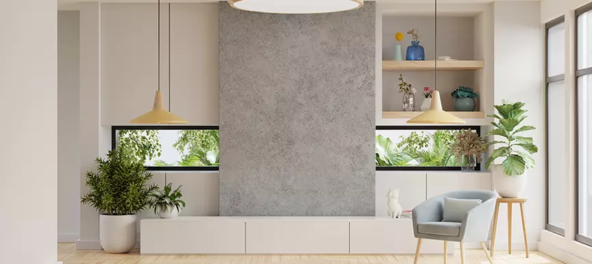 Simple Modern TV Wall Design - Open Shelves