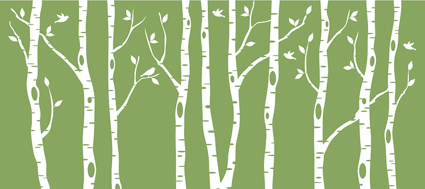 Birch Forest Wall Stencil Design