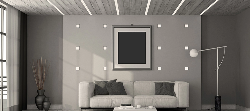 Black and White False Ceiling for Living Room
