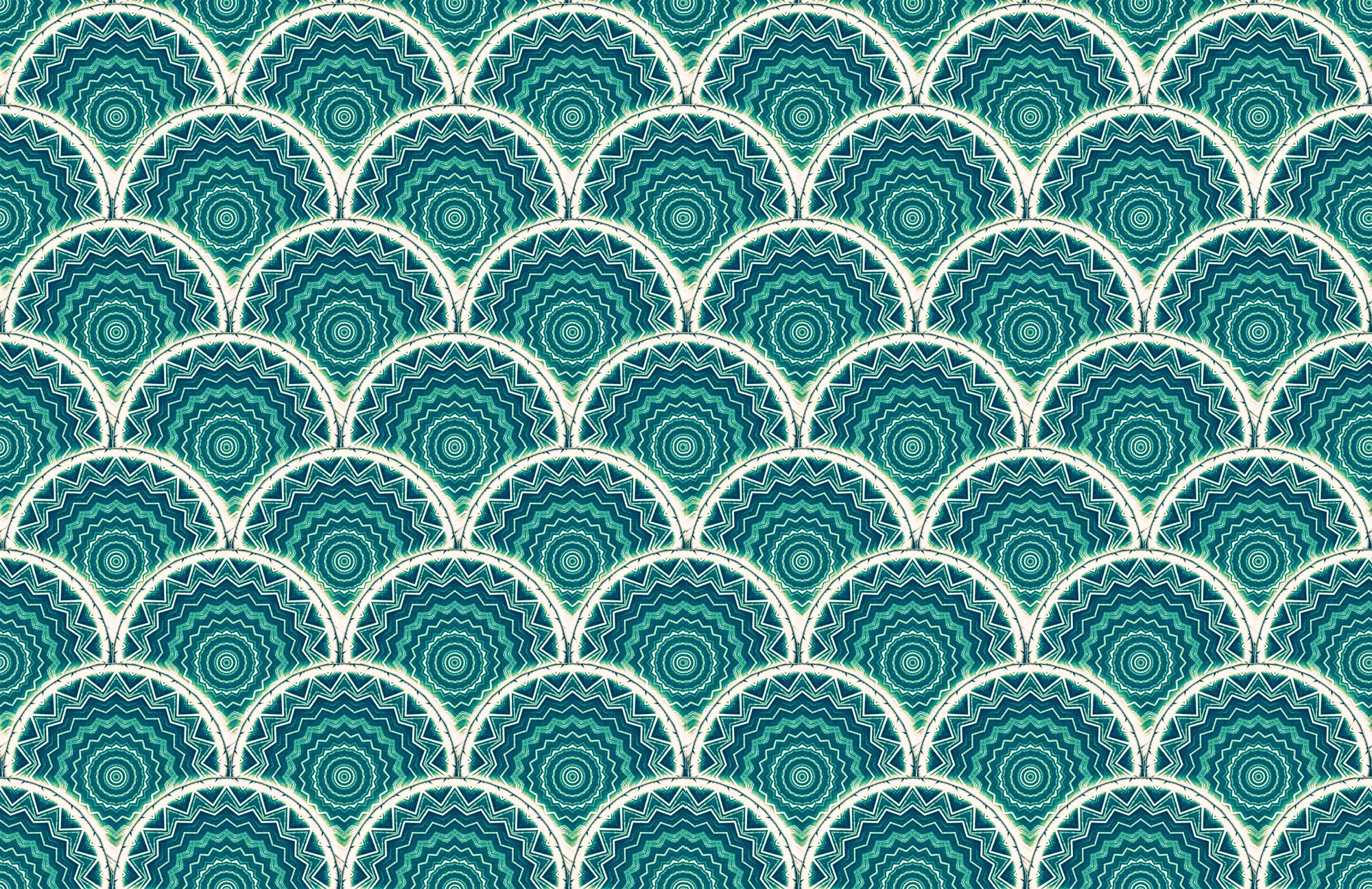 Creative Scallops Wall Stencil Design for Living Room: class=