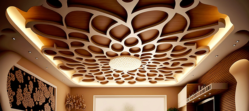Embrace coffered wooden false ceilings