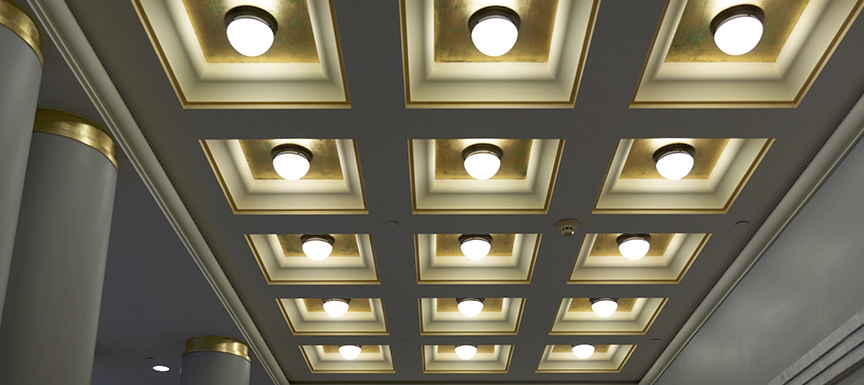 Geometric False Ceiling Design for Living Room