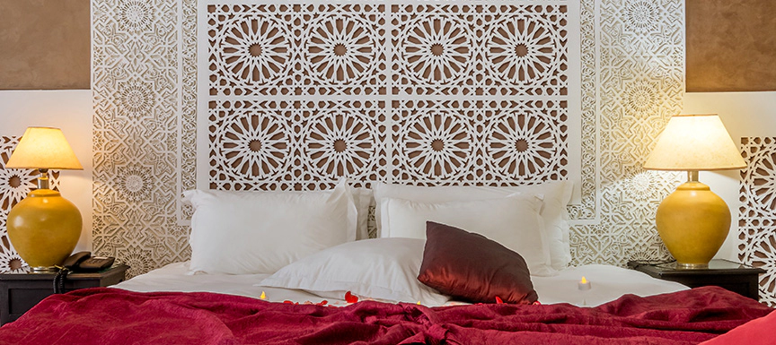 Moroccan Wall Stencil Design for Bedroom