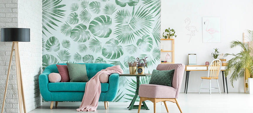 The Urban Jungle Wall Stencil Design for Living Rooms