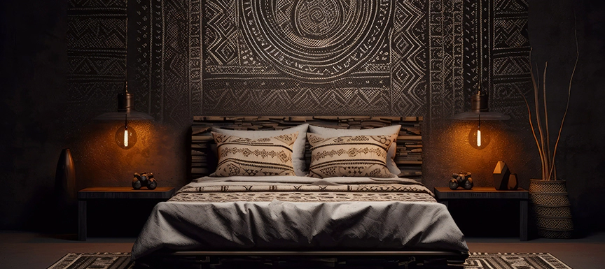 Tribal Art Inspired Wall Stencil Design