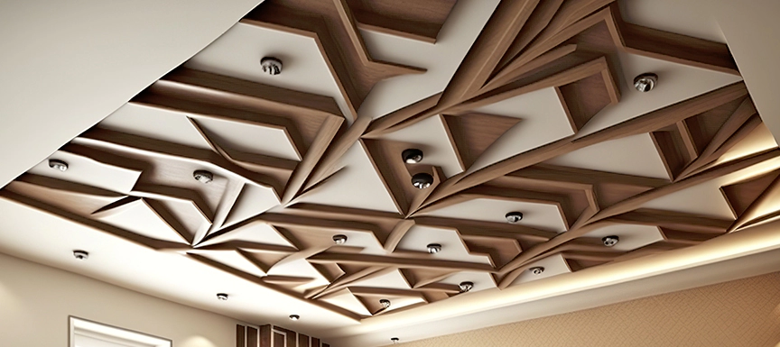 Wooden False Ceiling for Living Room