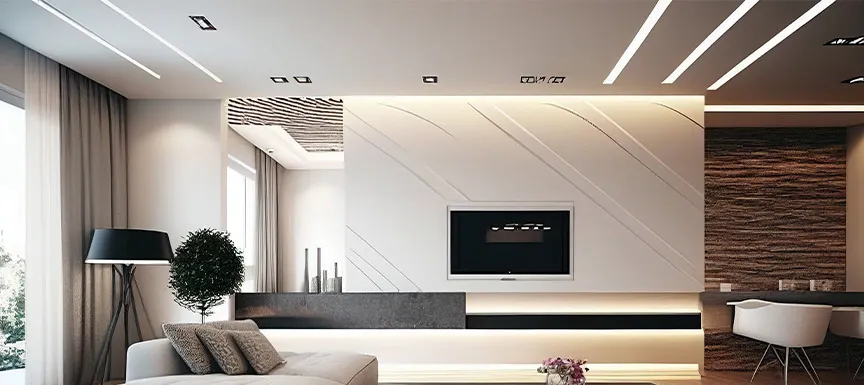 Asymmetrical POP Ceiling Wall Design