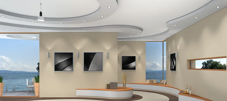 Circular POP Ceiling Wall Design