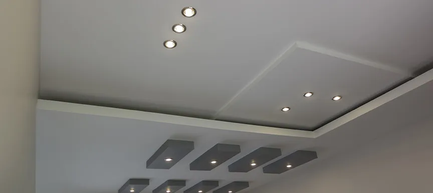 POP Ceiling Design with Suspended Tray