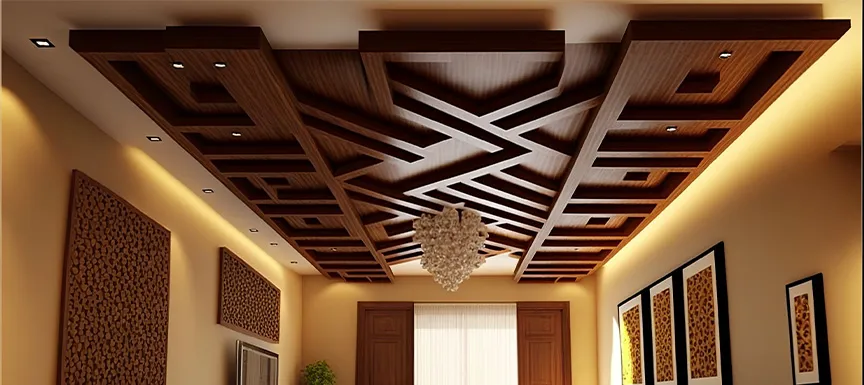 Wooden POP Ceiling Wall Design