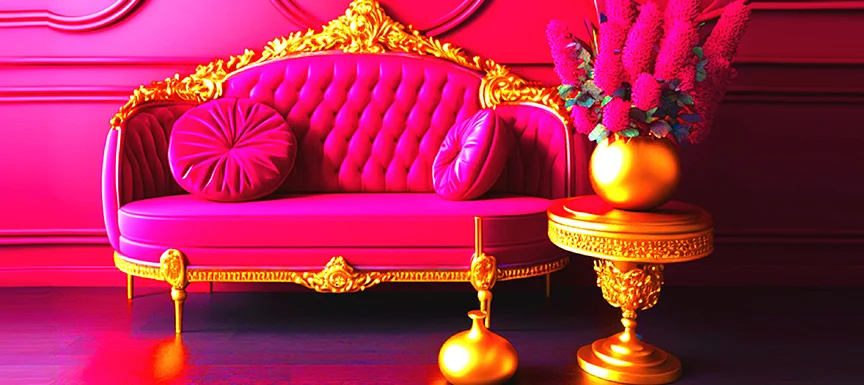 Gold Colour and Magenta Colour Combination