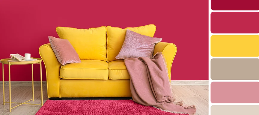 Yellow Colour and Maroon Colour Combination