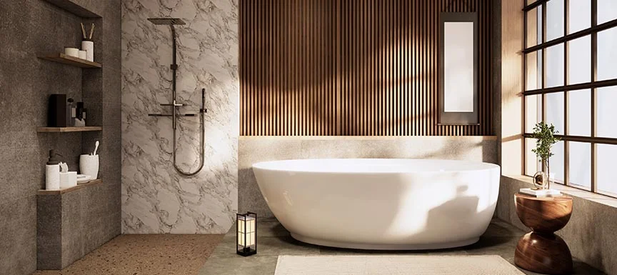 Bathroom Interior Designs with Textured wall design