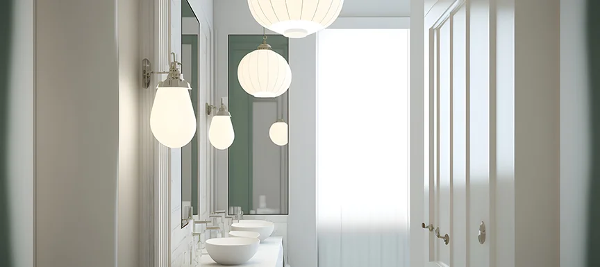 Introducing pendant lights to add personality to small bathrooms 