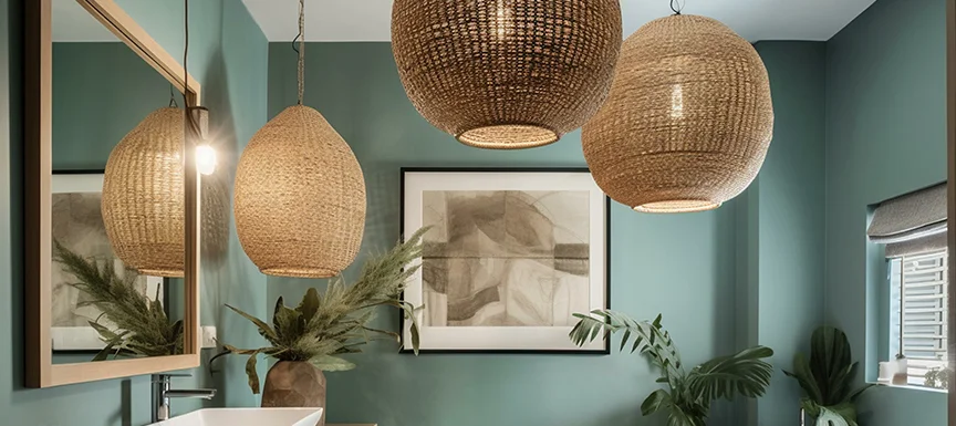 Using pendant lights as focal points in the bathroom