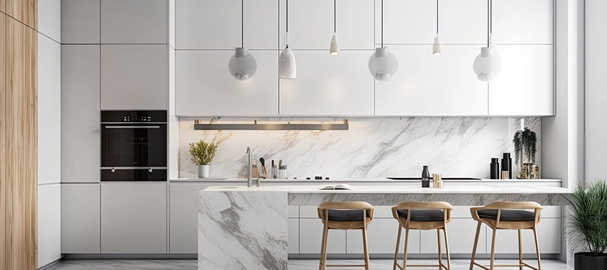 Blank Canvas With Bold Accessories for the Kitchen