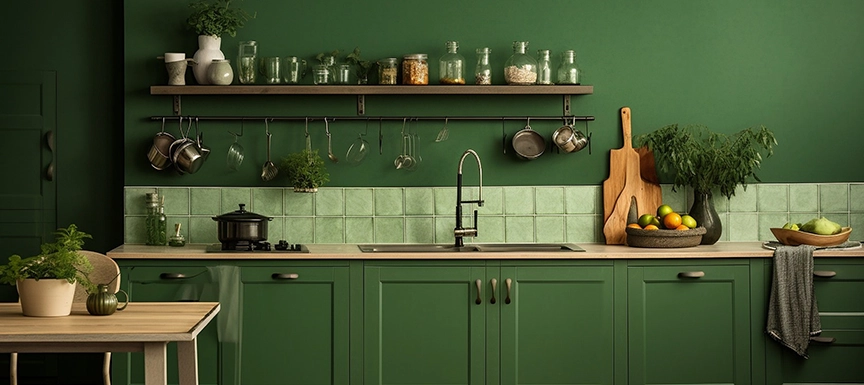 Splash of Green Colour Palette for Kitchen