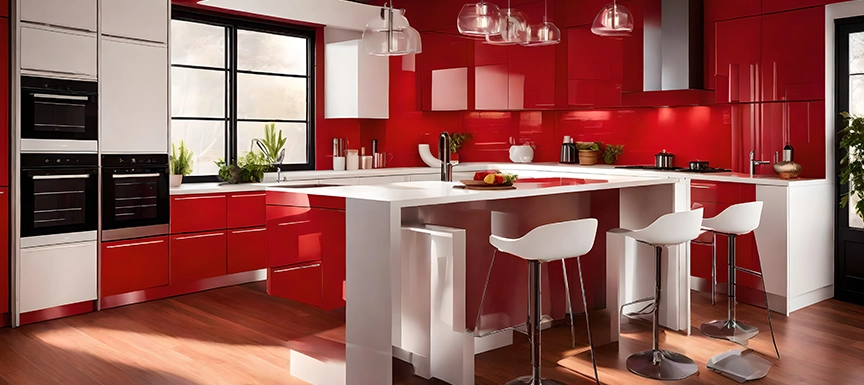 Splash of Deep Red Palette for Kitchen