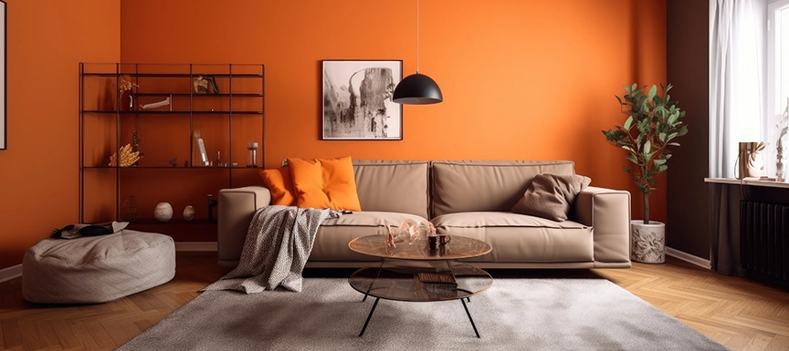 Brown colour combination with orange