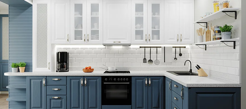 Light grey and dark grey - Modern grey kitchen cabinets