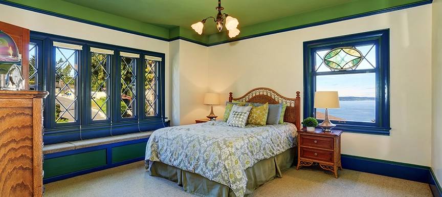 Lime Green Ceiling Colour for the Bedroom