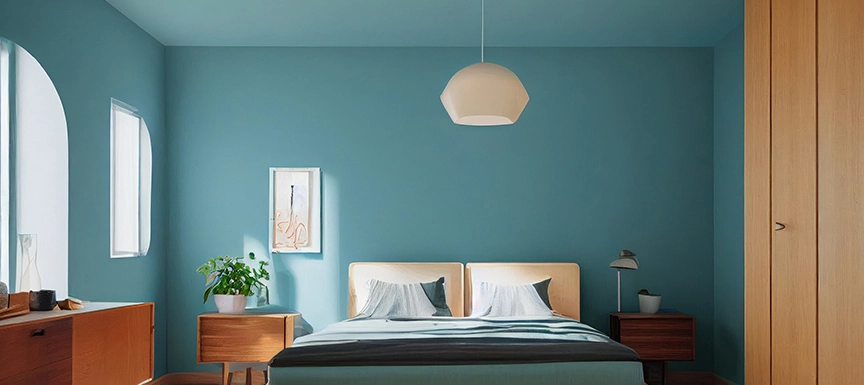 Teal Ceiling Colour for Bedroom