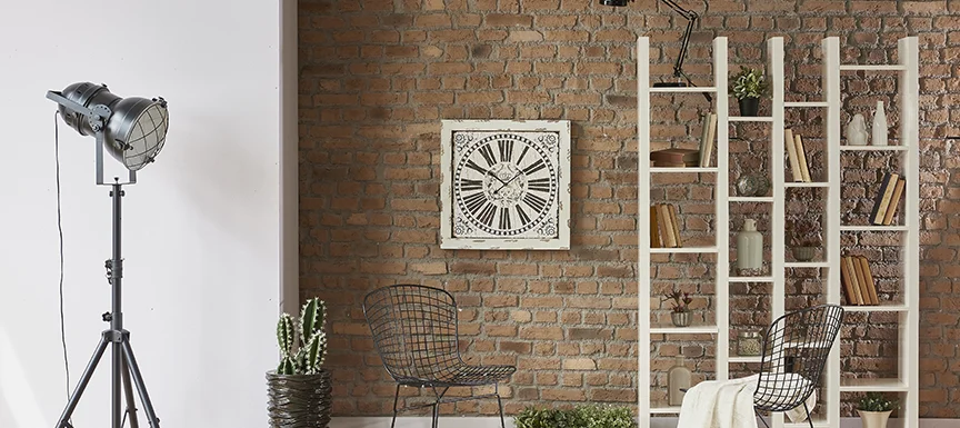 Half-and-Half Brick Wall Design with Two-Tone Paint