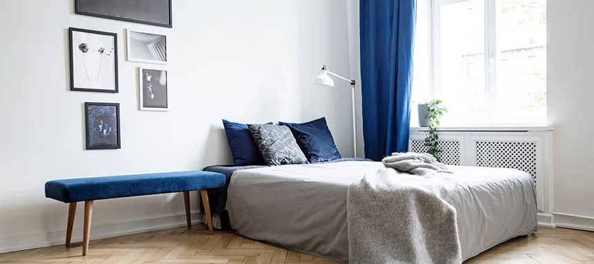 Navy and Teal Front Room Curtain Ideas for Coastal Charm