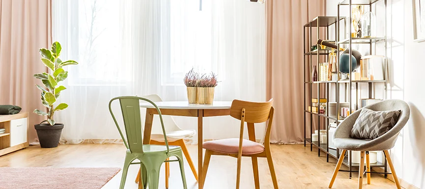 Pastel Peach and Mint Curtain Design for Living Room Freshness