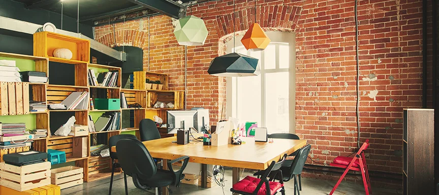 Rustic Exposed Brickwork Wall Design with Warm Paint Accents