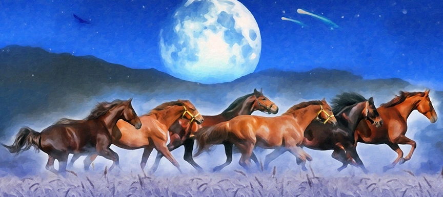 How to Match Wall Paint with Seven Running Horses Painting