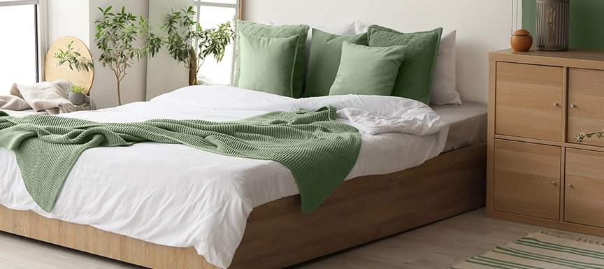 Muted Olive and Off-White Guest Rooms