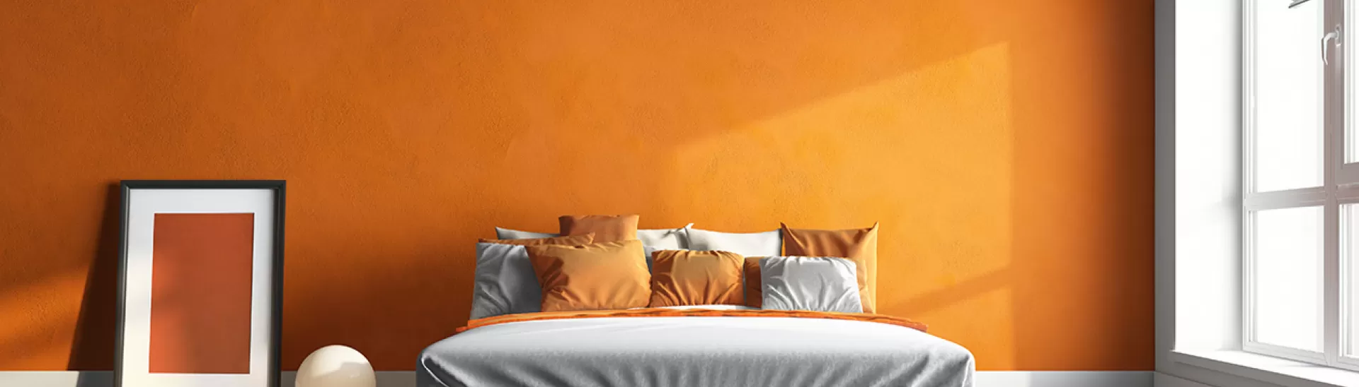 Orange Two Colour Combination for Bedroom Walls : Design Ideas ...