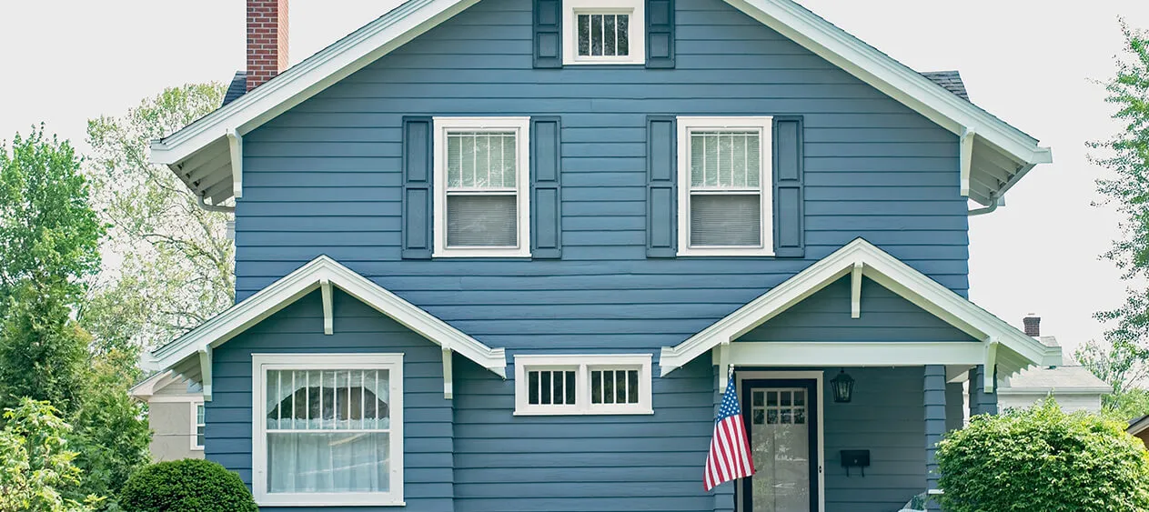 Blue Home Outside Colour