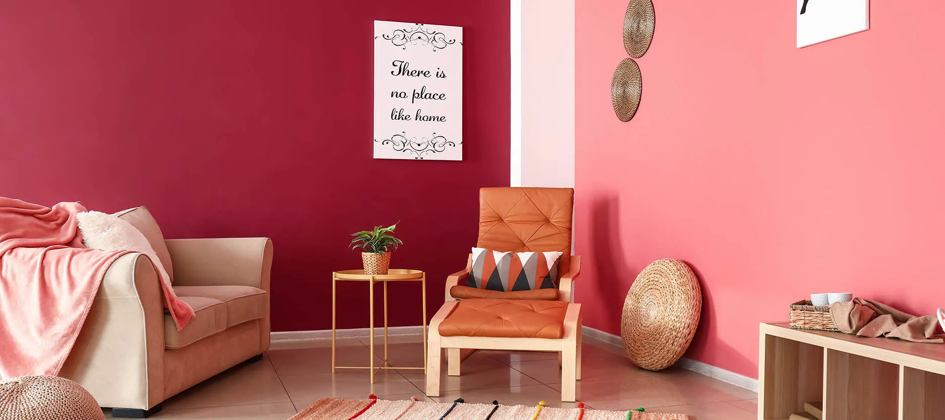 Colour combination for walls: Hot Pink and Baby Pink