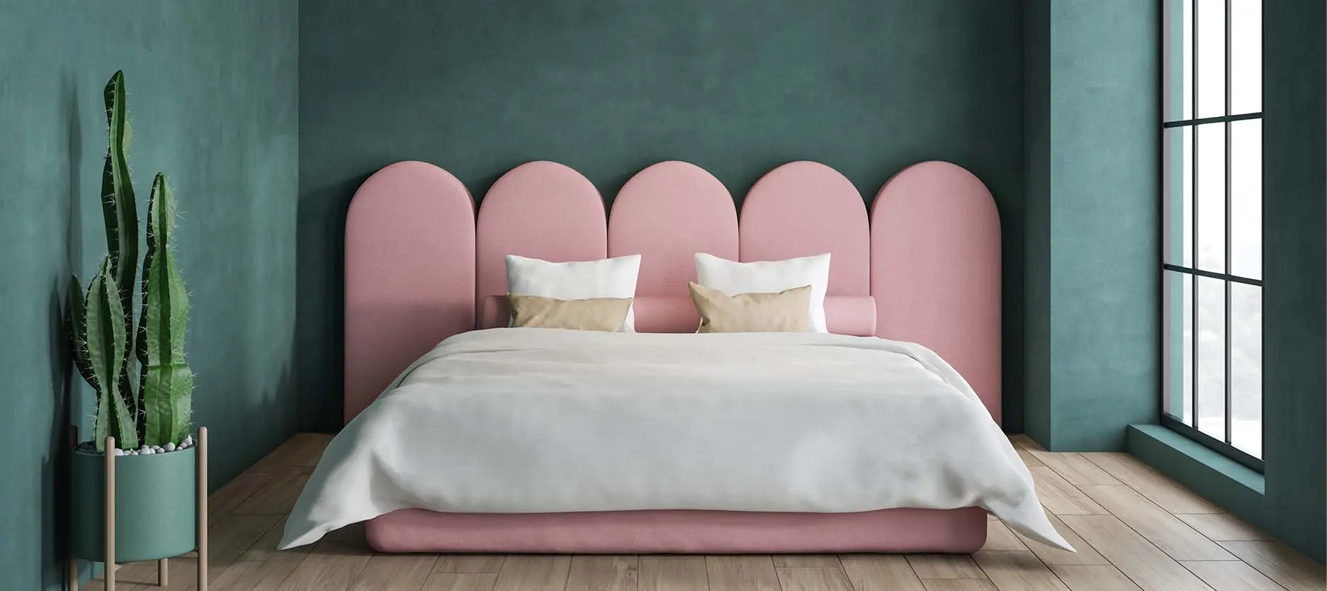 Colour combination with Baby Pink and Bottle Green for your home