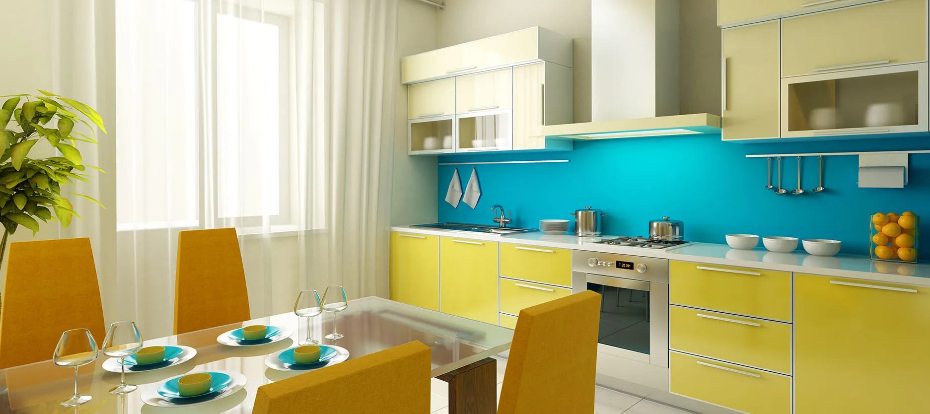 Colour combination with Beige, Blue and Mustard for your Home