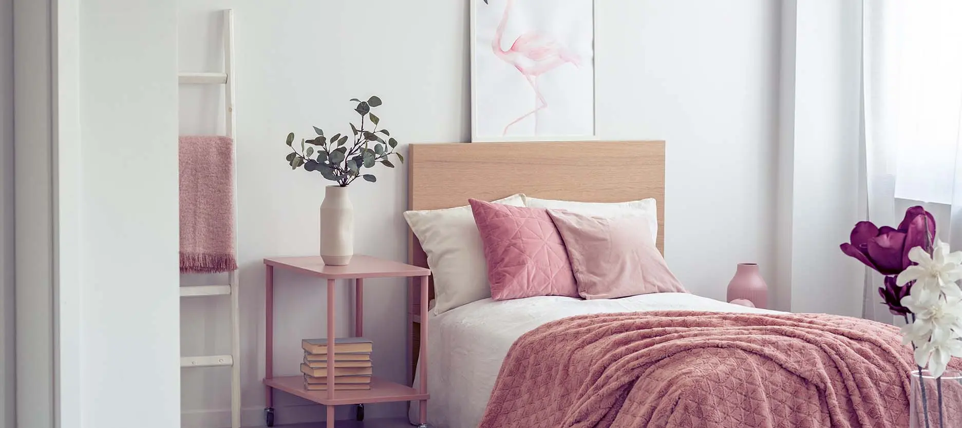 Pink Two Colour Combination for Bedroom Walls : Design Ideas with ...