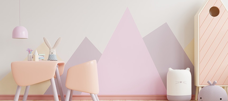 -Coloured Diagonals wall paint design