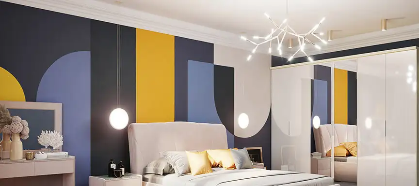 Geometric Patterns With Wall Painting Ideas For Bedroom