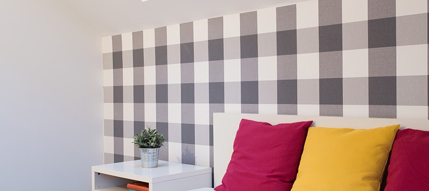 Gingham wall paint design