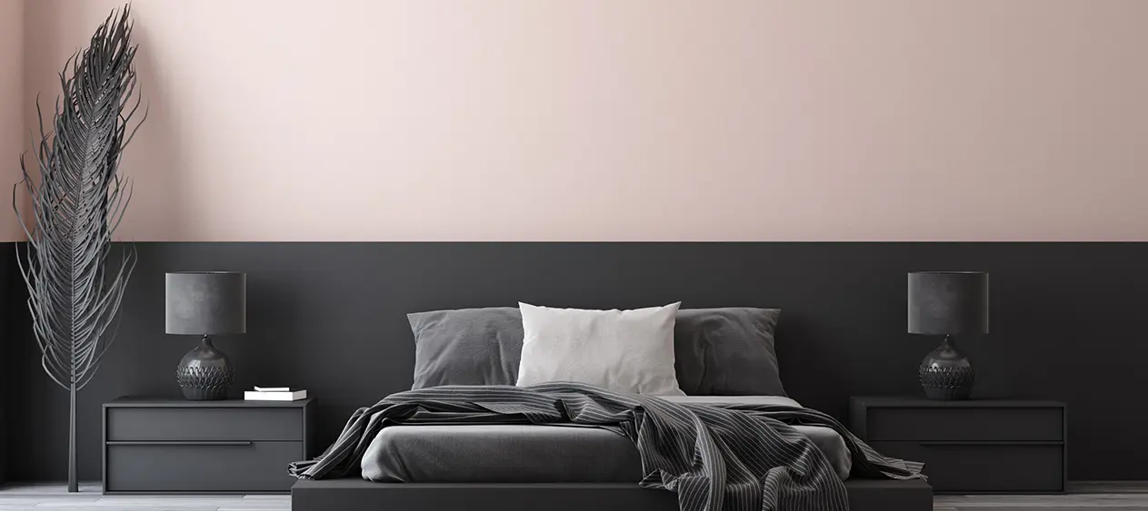Soft Pink and Jet Black colour combination for your Home